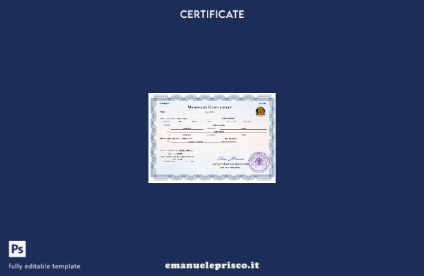 modello di certificato di matrimonio del Congo in stile verificato